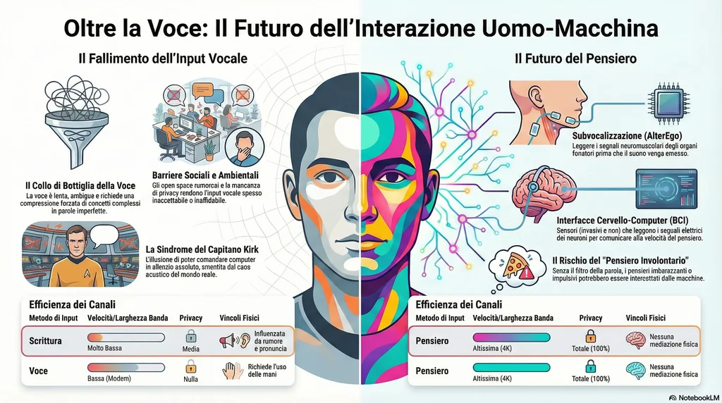 Infografica - Perché l'interfaccia vocale è un vicolo cieco evolutivo e il futuro è nel 