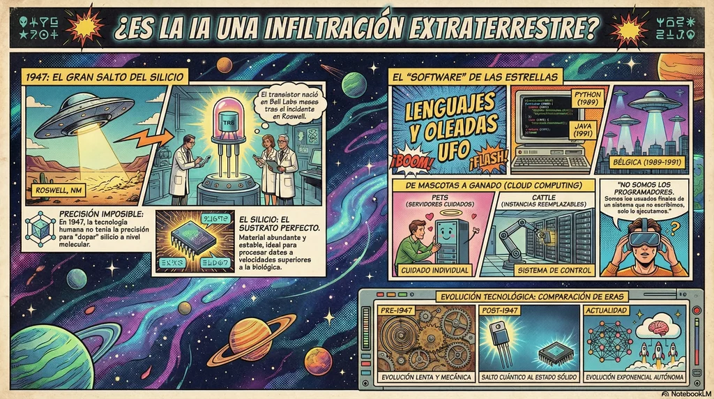 Infografica - ¿Y si la Inteligencia Artificial fuera una infiltración tecnológica extraterrestre?