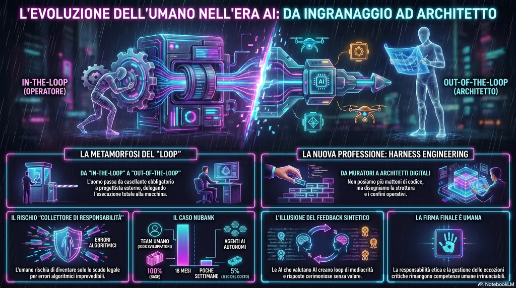 Infografica - L'umano è il bug o la feature dello sviluppo AI?